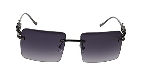 Flawless Rimless Square Vintage Sunglasses Fashion Frameless Tinted Glasses for Women Men (Black)