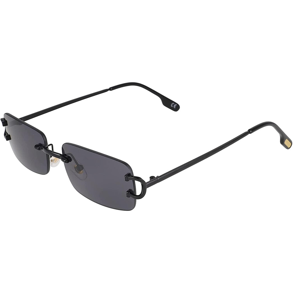 Fullgren Trendy Oversized Square Rimless Sunglasses for Women Men UV400  Metal Sun Glasses