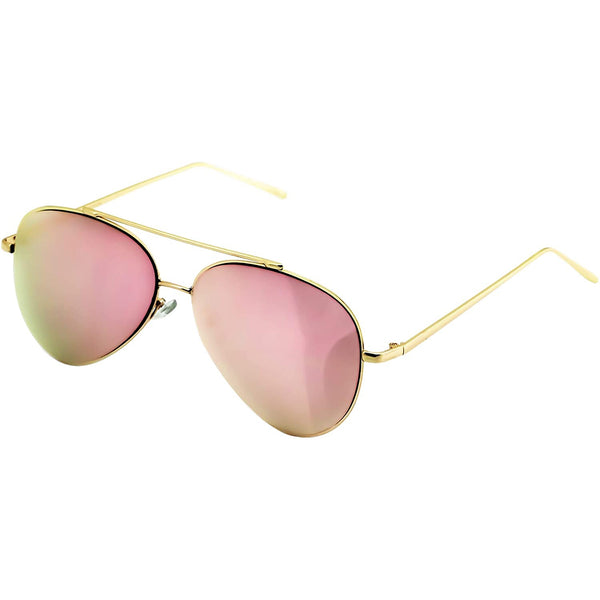 Oversized Aviator Pink Gold Lens Women Sunglasses - Flawless Eyewear