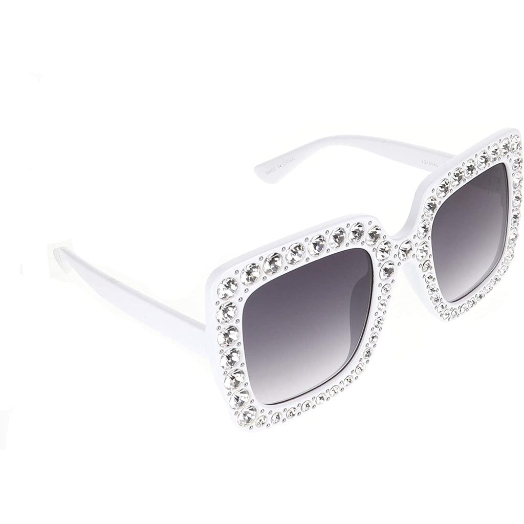 10 Pack Crystal Oversized Square Sunglasses