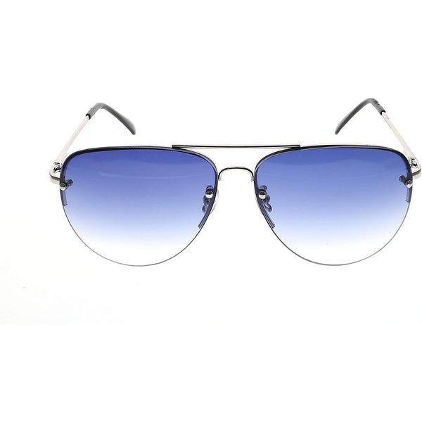 Gradient Oceanic Lens Oversized Rimless Metal Frame Unisex Aviator Sunglasses - Flawless Eyewear