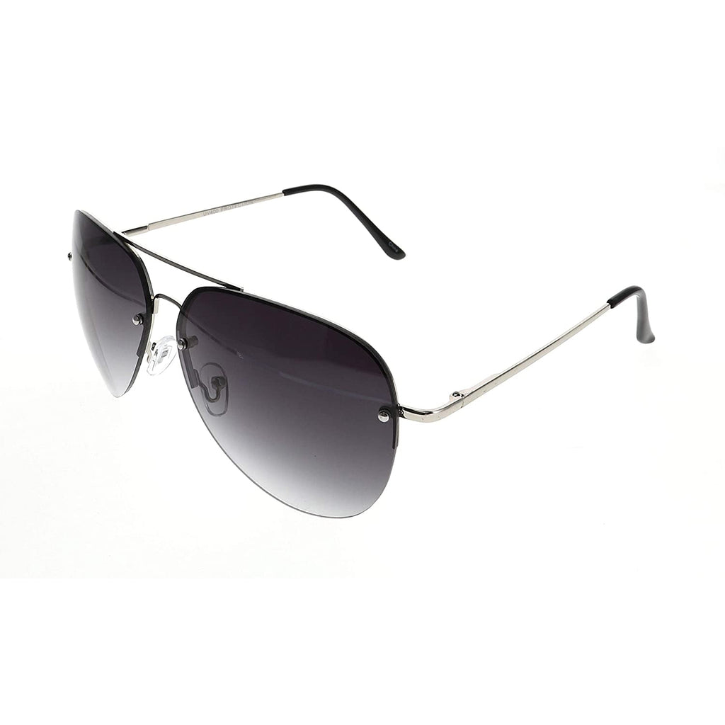 Black rimless best sale aviator sunglasses