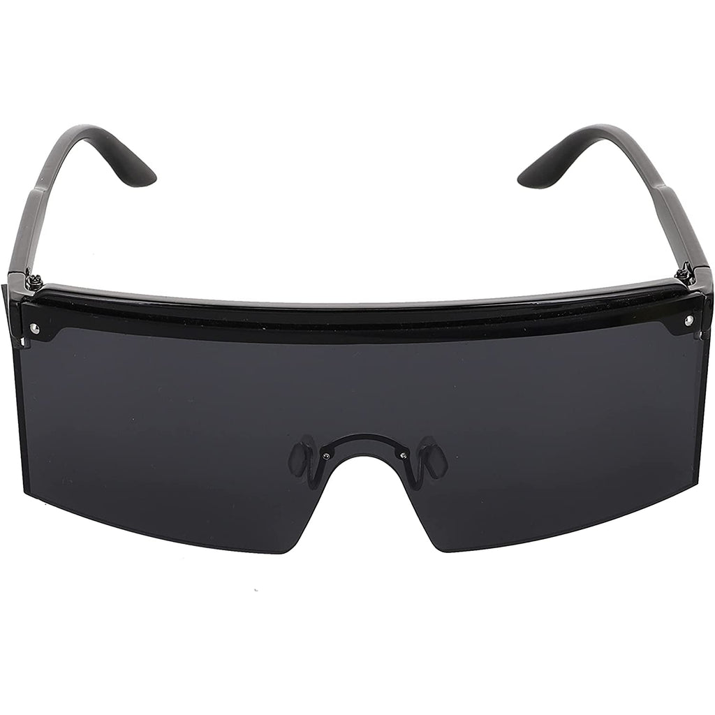 Flat Top Oversized Shield Rimless Wrap Square Sunglasses UV400 - Flawless Eyewear