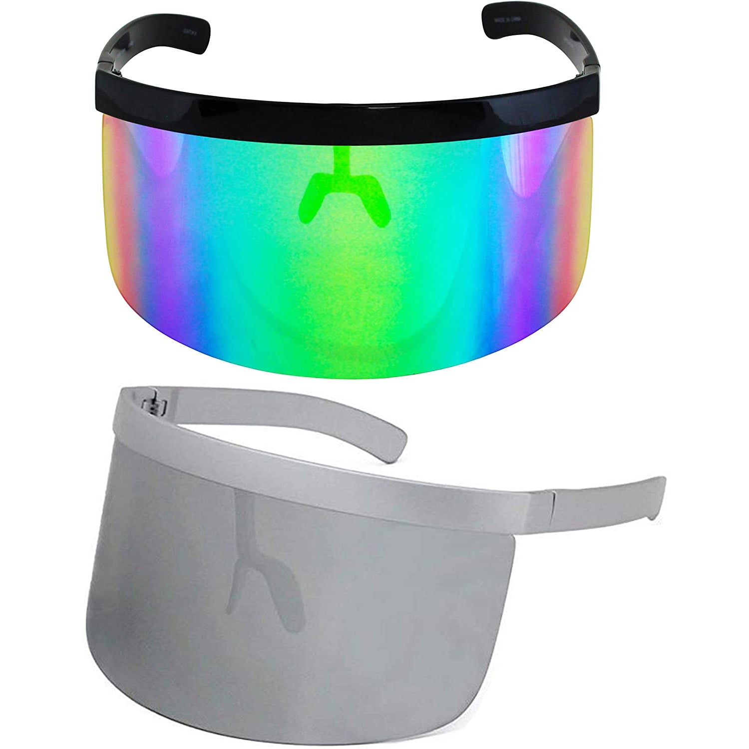 2019 Super Futuristic Oversize Shield Visor Sunglasses Flat Top