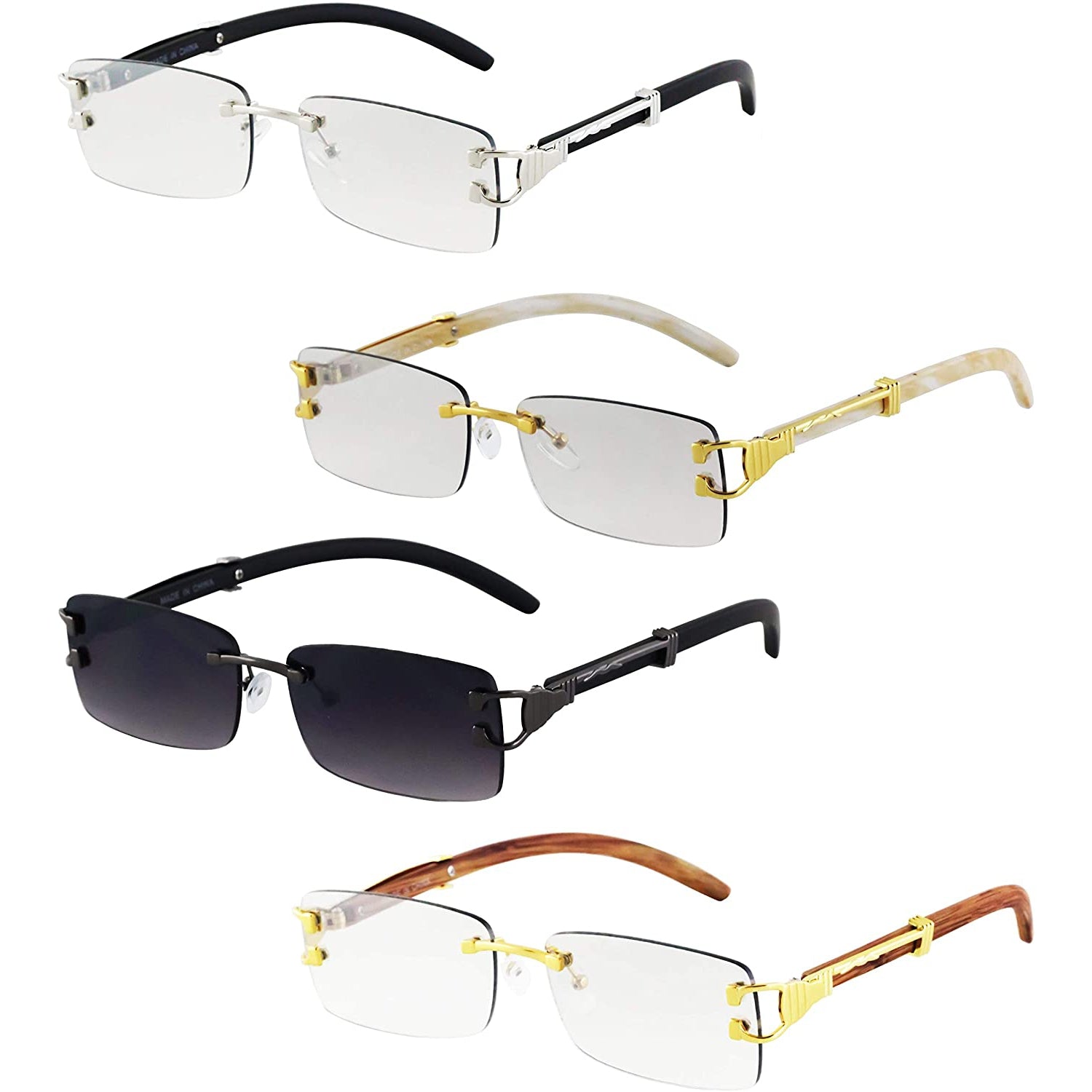 Mens Retro Rimless Sunglasses - Flawless Eyewear – Flawless Eyewear