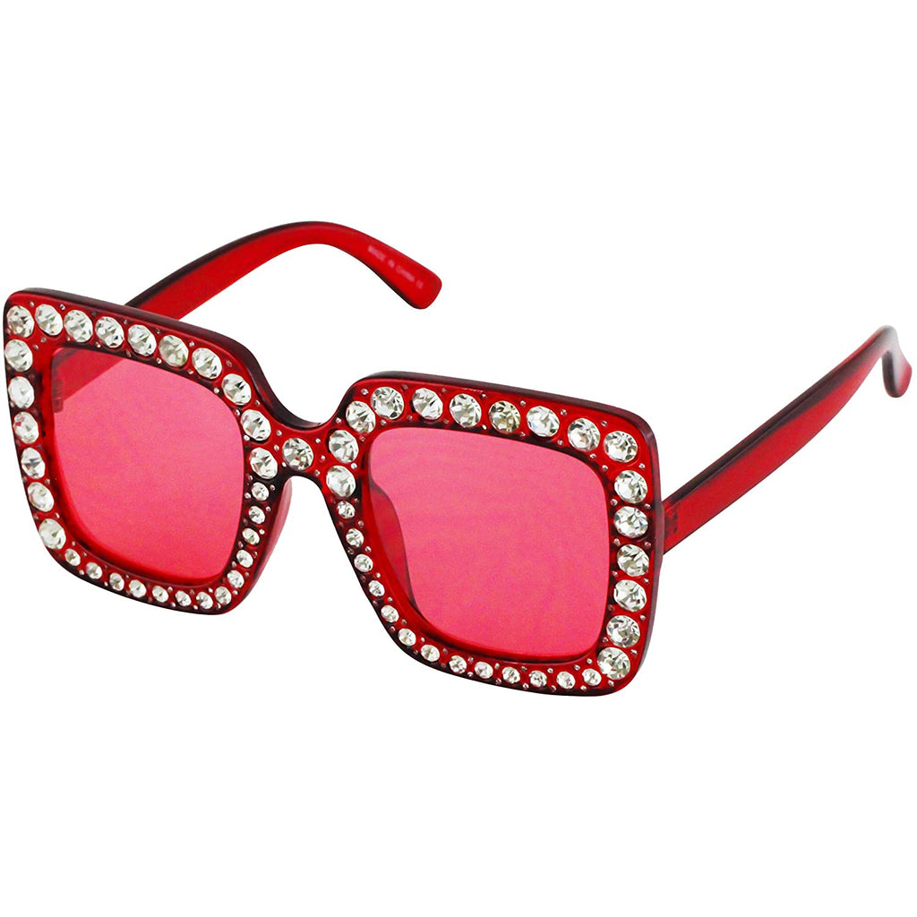 10 Pack Crystal Oversized Square Sunglasses