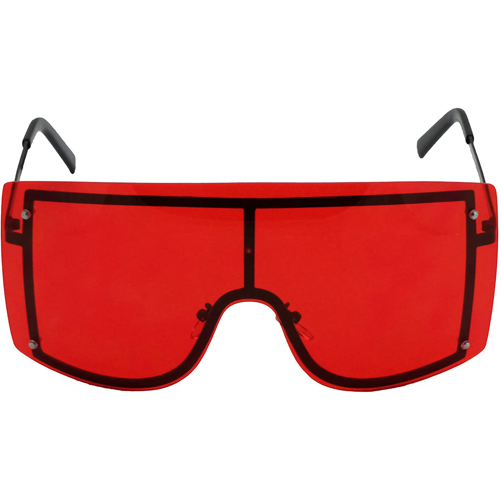 V Shades Oversized Square Half Frame Fashion Sunglasses