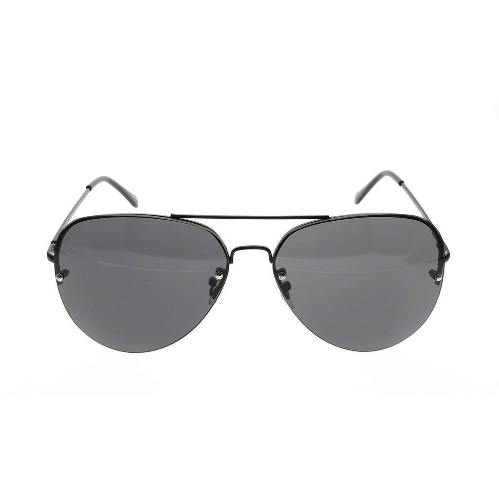 Oversized Gradient Lens Rimless Metal Frame Aviator Sunglasses - Flawless Eyewear