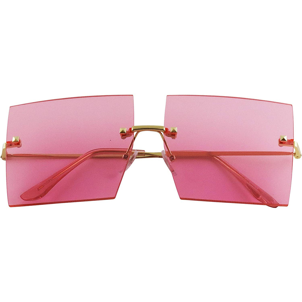 Buy AISLIN UV Protected Rim-Less Cat eye Sunglasses for Women Stylish - ( Pink Lens | Gold Frame | Large Size) Online at Best Prices in India -  JioMart.