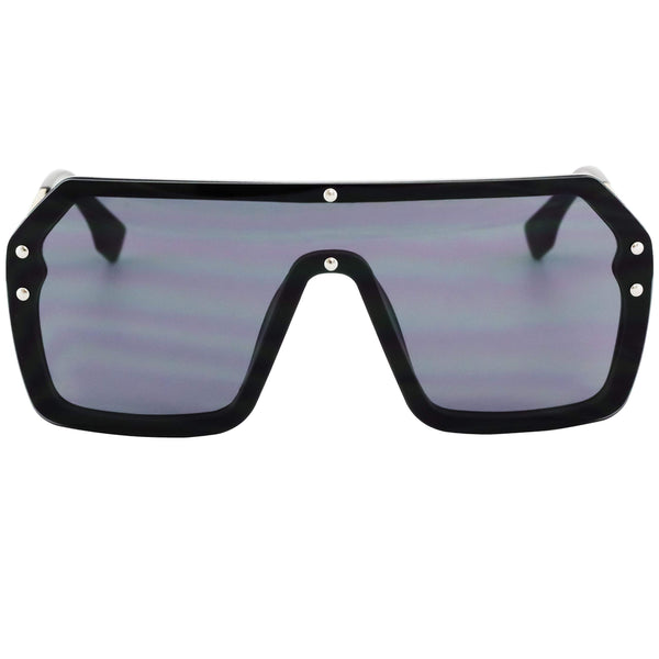 Retro Oversized Shield Sunglasses Rimless Flat Top Mirror Glasses - Flawless Eyewear