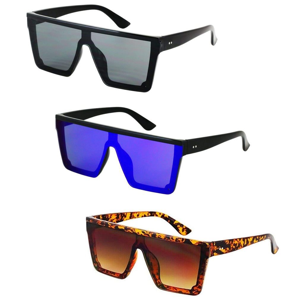 Square Oversized Sunglasses for Women Men Fashion Flat Top Big