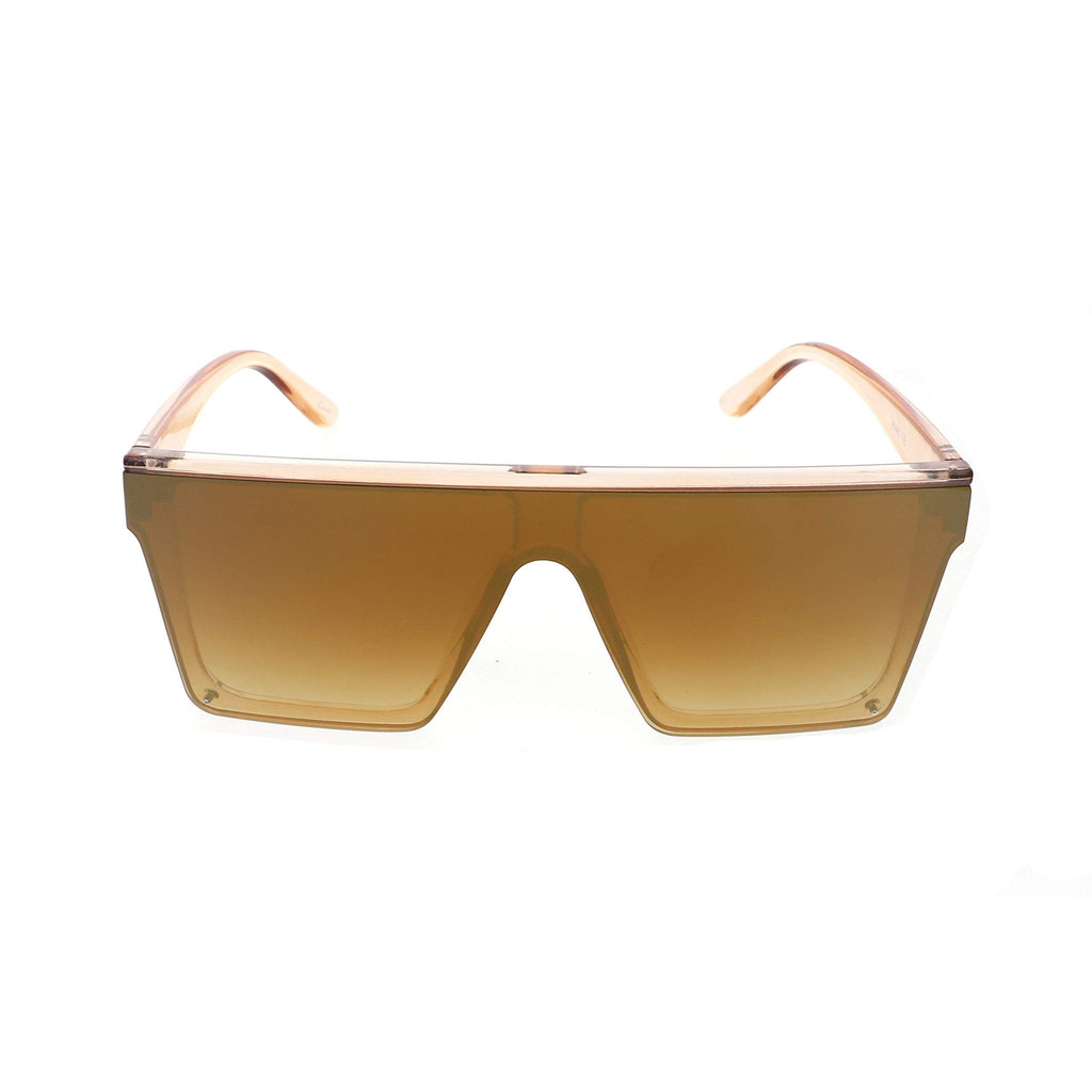 Oversized Flat Top Retro Square Aviator Frame Mirror Lens Unisex Sunglasses - Flawless Eyewear