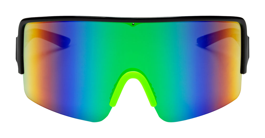 Buy Futuristic Oversize Shield Visor Sunglasses Flat Top Mirrored Mono Lens  172mm (Pink Mirror) Online at desertcartINDIA