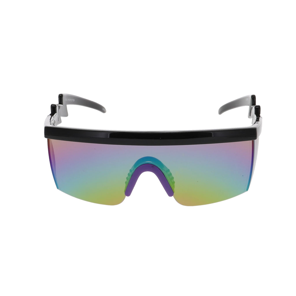 Goggle Style Mirrored Lens ZigZag Sunglasses - Flawless Eyewear