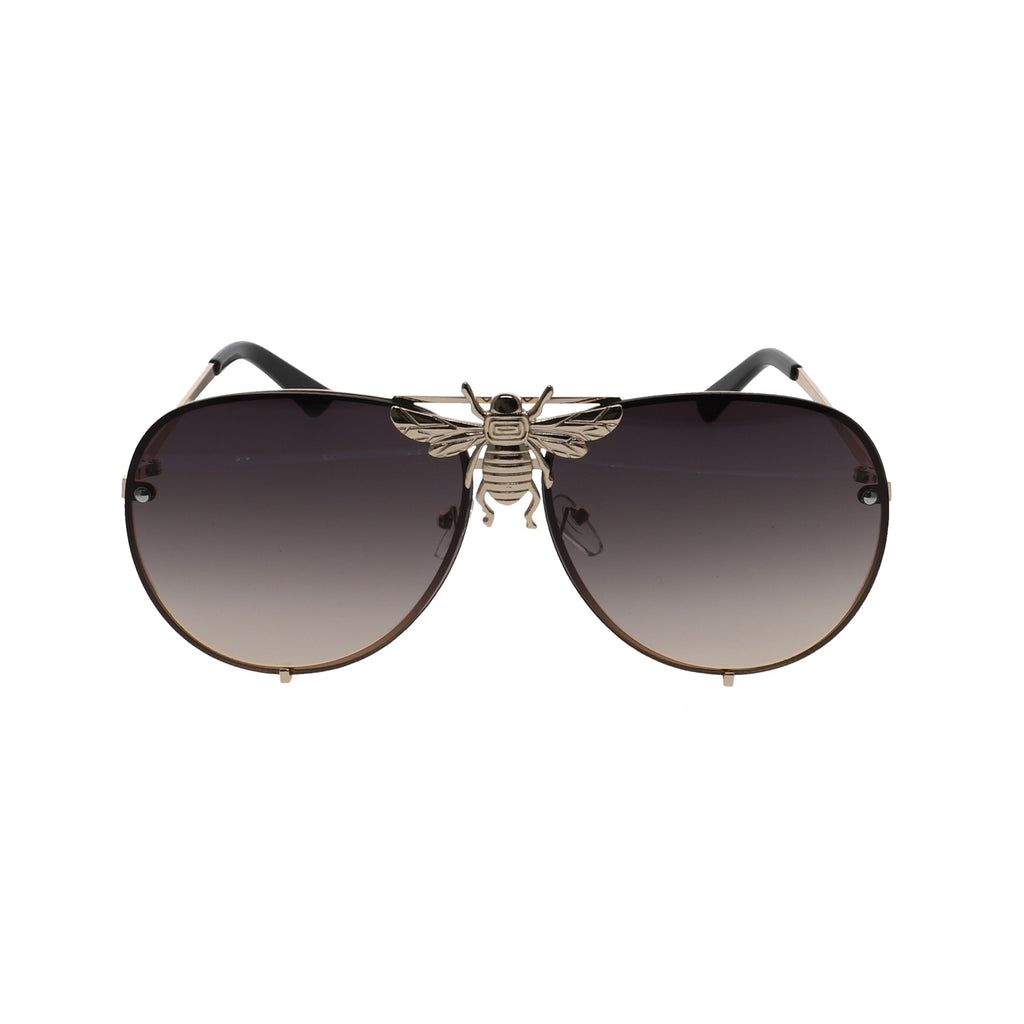 Big Bee Pilot Oversize Metal Frame Gradient Sunglasses - Flawless Eyewear